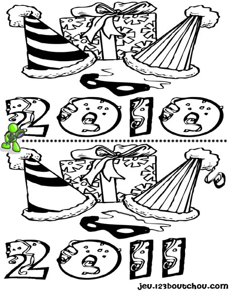 fiche 7 différences fetes / nouvel an pour enfants à imprimer
