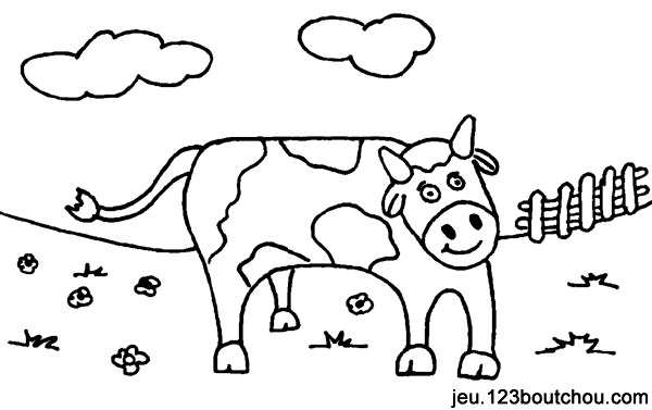 Coloriage Animal Pistache La Vache Pour Enfants à Imprimer